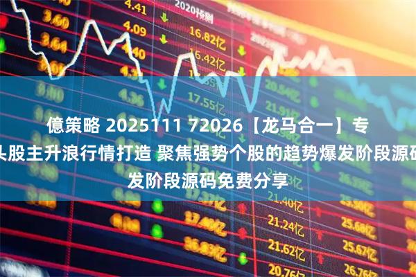 億策略 2025111 72026【龙马合一】专为捕捉龙头股主升浪行情打造 聚焦强势个股的趋势爆发阶段源码免费分享