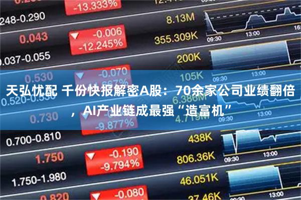 天弘忧配 千份快报解密A股：70余家公司业绩翻倍，AI产业链成最强“造富机”